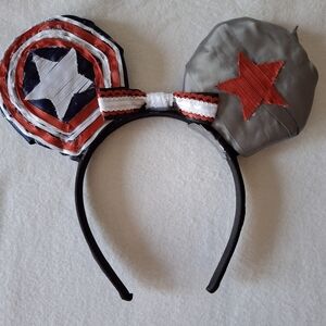 Homemade Captain America and Winter Soldier Minnie Mouse Ears Headband